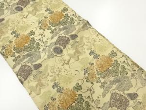 アンティーク　花鳥模様織出し丸帯（材料）